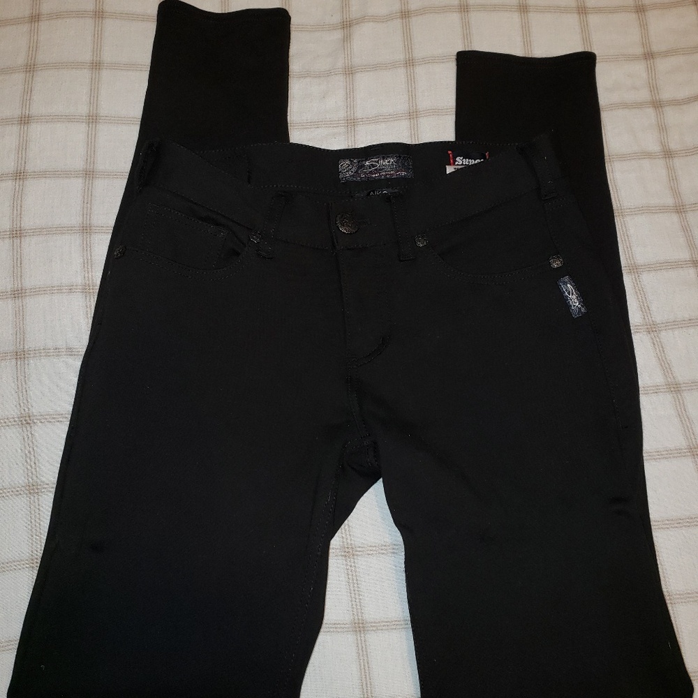 SILVER AIKO MID SUPER SKINNY BLACK JEANS